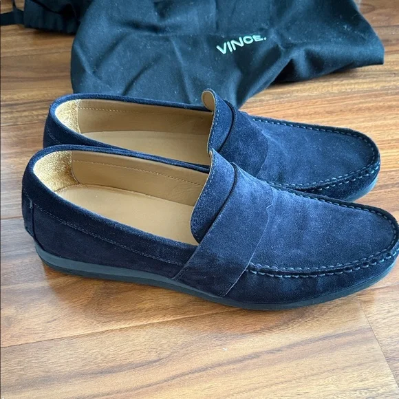 Vince Men's Dark Blue Suede Loafers - Picture 4 of 7